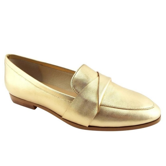 gold loafers